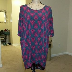 LuLaRoe Irma NWT peacock feather design